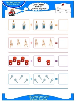 Çocuklar İçin toplam işlemi yaprak testleri 